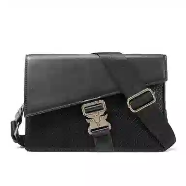 Kurotaya Irregular Snake Lock Shoulder Bag Black