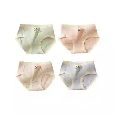 二三二三 撞色蝴蝶结学生三角裤纯棉抗菌裆舒适中腰提臀内裤 女款 组合装