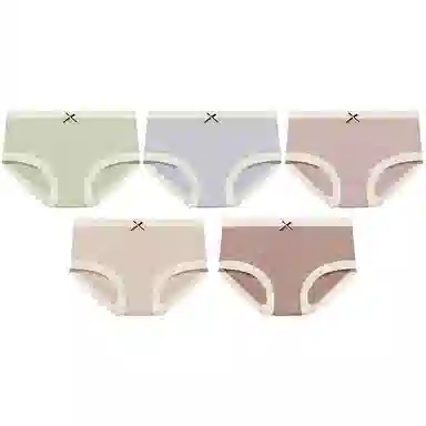 二三二三 撞色蝴蝶结学生三角裤纯棉抗菌裆舒适中腰提臀内裤 女款 组合装
