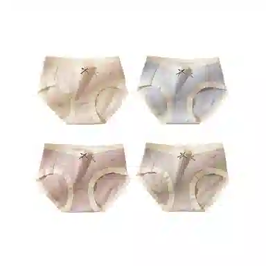 二三二三 撞色蝴蝶结学生三角裤纯棉抗菌裆舒适中腰提臀内裤 女款 组合装