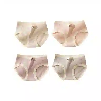 二三二三 撞色蝴蝶结学生三角裤纯棉抗菌裆舒适中腰提臀内裤 女款 组合装