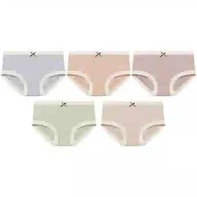 二三二三 撞色蝴蝶结学生三角裤纯棉抗菌裆舒适中腰提臀内裤 女款 组合装