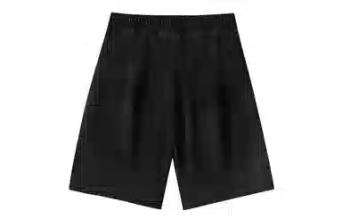 大卫贝肯 美式高街破洞水洗字母松紧腰抽绳宽松直筒休闲五分牛仔短裤 男女同款