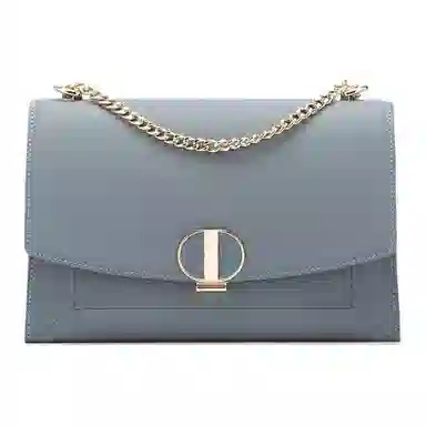 红蜻蜓 优雅时尚锁扣开合 牛皮革 单肩斜挎手提包 小号 女款 米白/蓝色/黑色/灰色