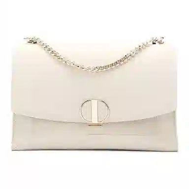 红蜻蜓 优雅时尚锁扣开合 牛皮革 单肩斜挎手提包 小号 女款 米白/蓝色/黑色/灰色