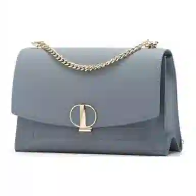 红蜻蜓 优雅时尚锁扣开合 牛皮革 单肩斜挎手提包 小号 女款 米白/蓝色/黑色/灰色