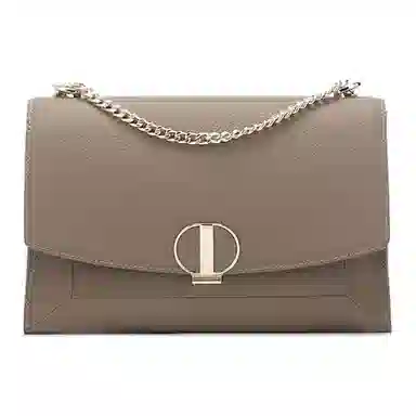 红蜻蜓 优雅时尚锁扣开合 牛皮革 单肩斜挎手提包 小号 女款 米白/蓝色/黑色/灰色