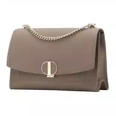 红蜻蜓 优雅时尚锁扣开合 牛皮革 单肩斜挎手提包 小号 女款 米白/蓝色/黑色/灰色