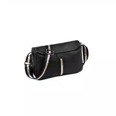 PESASRIE Black Leather Shoulder Bag