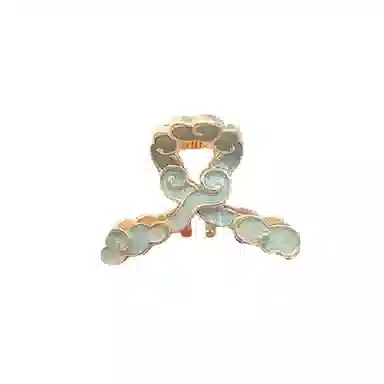 彤彤兔 古风蓝色祥云小抓夹旗袍鲨鱼夹刘海夹顶夹 发夹 女款