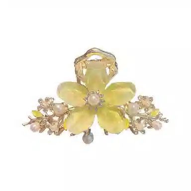 彤彤兔 风气质水钻珍珠玉兰花流苏抓夹超仙后脑勺鲨鱼夹子发饰 发夹 女款