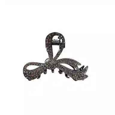 彤彤兔 黑色蝴蝶结抓夹中号高级感后脑勺盘发 鲨鱼夹发量多气质发饰 发夹 女款