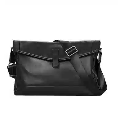 PESASRIE Black Leather Shoulder Bag
