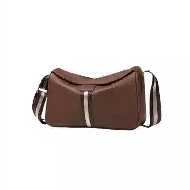 PESASRIE Black Leather Shoulder Bag