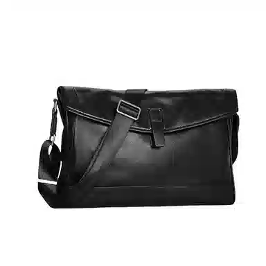 PESASRIE Black Leather Shoulder Bag