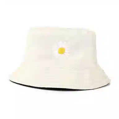 木林森 刺绣小邹菊双面户外遮阳防晒小帽檐 涤棉 渔夫帽 男女同款情侣款