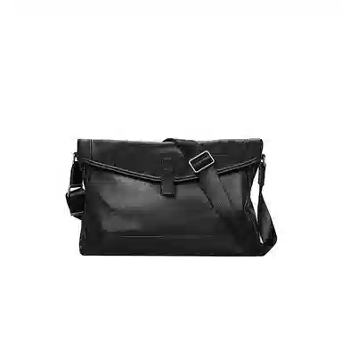 PESASRIE Black Leather Shoulder Bag