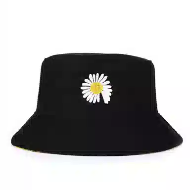 木林森 刺绣小邹菊双面户外遮阳防晒小帽檐 涤棉 渔夫帽 男女同款情侣款