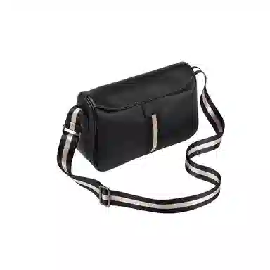 PESASRIE Black Leather Shoulder Bag