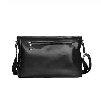 PESASRIE Black Leather Shoulder Bag