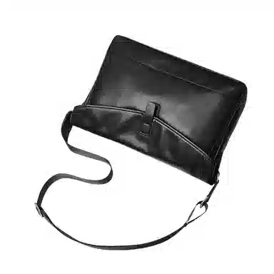 PESASRIE Black Leather Shoulder Bag