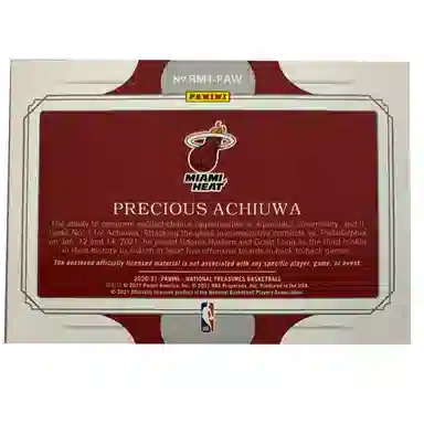 PANINI 2020-21 RC Patch 0525