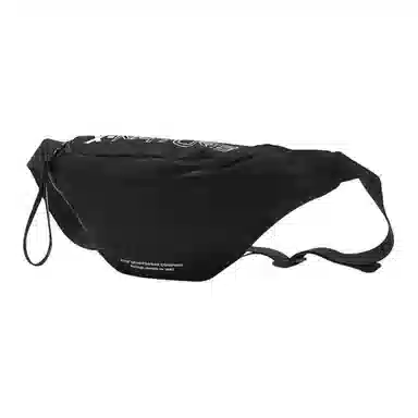 特步 休闲百搭简约 纺织织物 腰包 男女同款情侣款 黑色/浅灰
