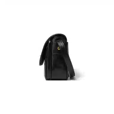 红蜻蜓 经典简约纯色百搭通勤大容量 牛剖层皮革 单肩包腋下包斜挎包 女款 黑色