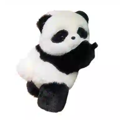 抱竹 古力古力 熊猫趴趴玩偶系列 可爱零钱包 毛绒 斜挎包 常规 男女同款情侣款 黑白