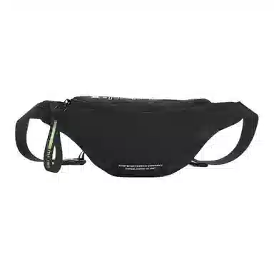 特步 休闲百搭简约 纺织织物 腰包 男女同款情侣款 黑色/浅灰