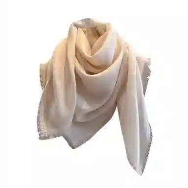 杭丝路 薄款三角围脖大方巾空调房 羊毛 丝巾 女款 浅驼色