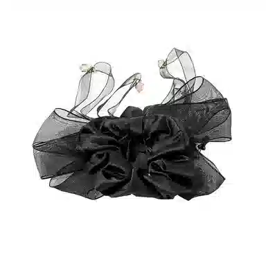 卡铂雅 绿色网纱气质复古镶钻极简高级感休闲时尚潮流设计韩流 发圈 女款