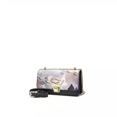 Guixi Flying Nine-Colored Deer Small Leather Shoulder Bag Gray Purple