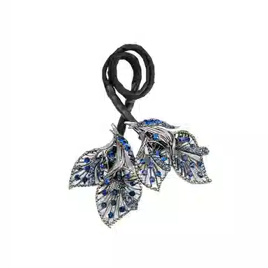 卡铂雅 蓝色港风气质复古极简高级感休闲潮流设计 合金 发圈 女款