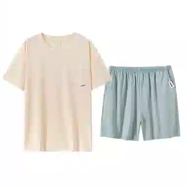 水中花 亲肤休闲透气短袖三分裤睡衣套装 女款