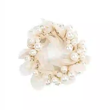 卡铂雅 白色气质复古极简高级感休闲潮流设计 绢纱 发圈 女款