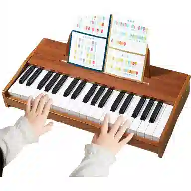 乐乐鱼 木质小钢琴电子琴 可弹奏 玩具