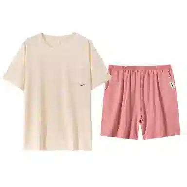 水中花 亲肤休闲透气短袖三分裤睡衣套装 女款