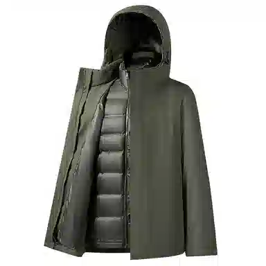 鸭鸭 可拆卸内胆石墨烯蓄热加厚羽绒服 男款