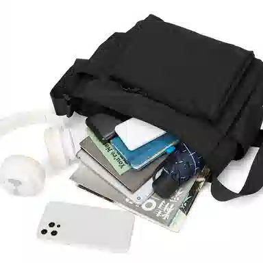 维多利亚旅行者 纯色翻盖开合休闲时尚防泼水 涤纶 邮差包单肩斜挎包 常规 男女同款情侣款 蓝拼白