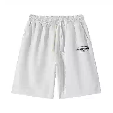 快鱼 薄款透气系绳五分休闲短裤 男女同款