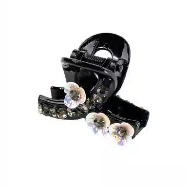 卡铂雅 黑色潮流设计港风气质复古镶钻极简高级感 亚克力 发夹 女款