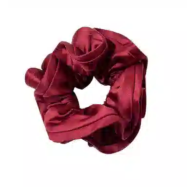 卡铂雅 气质复古 极简高级感 潮流设计韩流发圈 缎布 头绳 女款 红色