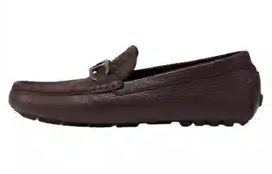 Fendi Leather Slip-On Loafers Brown