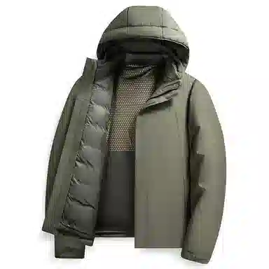 鸭鸭 可拆卸内胆石墨烯蓄热加厚羽绒服 男款