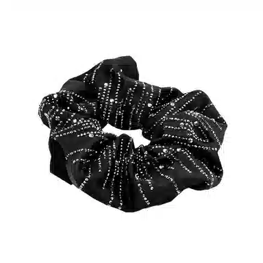 卡铂雅 黑色潮流设计港风气质复古镶钻极简高级感韩流 发圈 女款