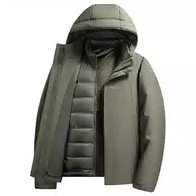 鸭鸭 可拆卸内胆石墨烯蓄热加厚羽绒服 男款