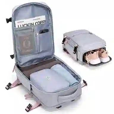 阿尔派妮 大容量学生百搭短途出差旅游行李多功能干湿分离独立鞋袋 织物 旅行包电脑包书包背包双肩包 男女同款情侣款 多色