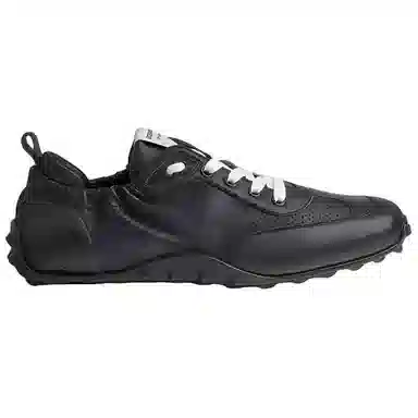Hermes Calfskin Round Toe Low Lace-Up Sneakers Black