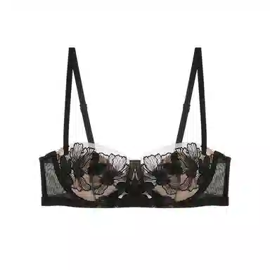 内在密码 法式半杯文胸吊带裙专用内衣女薄款大胸显小二分之一低胸兔耳杯性感胸罩夏